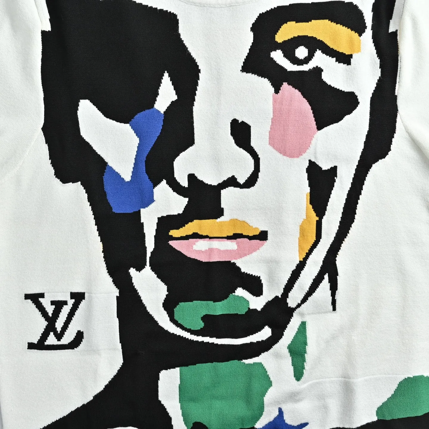 Louis Vuitton portrait jacquard wool knit sweater